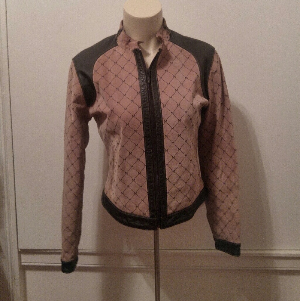 Leather Moto Jacket Brown sz. S